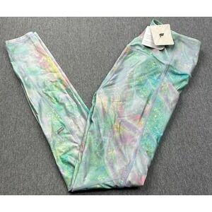 Fabletics Oasis High-Waisted Legging Womens Small Cosmic Halo Shine Green‎ NEW